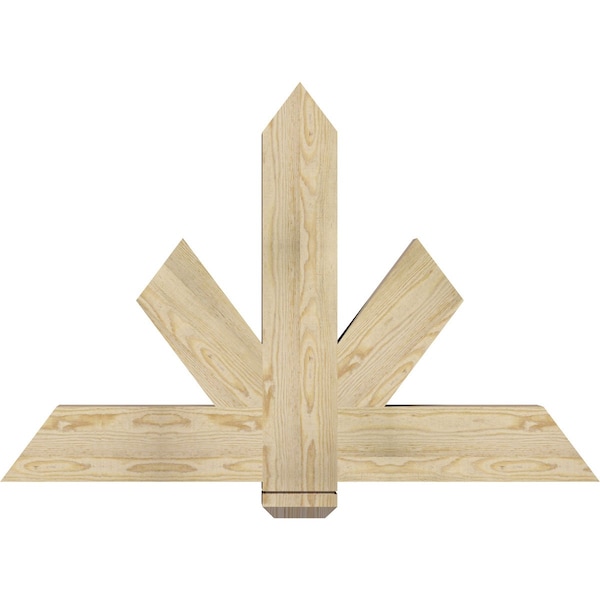 Ekena Millwork Kennewick Rough Sawn Timber Gable Bracket, Douglas Fir, 48"W x 32"H x 4"D x 6"F, 16/12 Pitch GBW048X32X0406KEN00RDF - main
